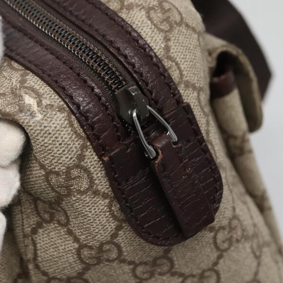 GUCCI GG Supreme Hand Bag Pvc Beige Silver - Picture 15 of 16